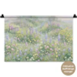 Bloemenveld - Heuvels - Kleurrijk Wandkleed katoen klein -t3d_DE