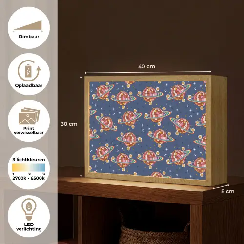Disco - Blauw - Patroon Light Box met batterij (Wandlamp) middel 907 -USP_websiteoverzichtNL