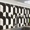 Bogen - Tegels - Marmer - Zwart - Wit keuken achterwand 2 middel 865 -zzzz3d_schuin