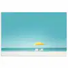 Strand - Blauwe lucht - Geel - Parasol poster papier klein -3d