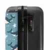 Walvissen met zeesterren patroon blauw NBS - Handbagage koffer - Kinderen Unisex middel -slot