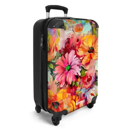Bloemen - Kleurrijk - Kunst - Olieverf NBS - Handbagage koffer - Kinderen Unisex middel -productfoto_3d