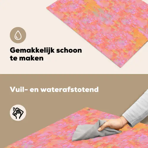 Vloeiend - Verf - Perzik Inductie beschemer met haakjes klein 777 -ky-schoon-nl