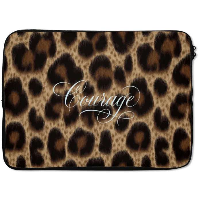 Luipaardprint - Bruin - Courage - Sierlijk laptophoes neopreen klein -zkaufland3dotto