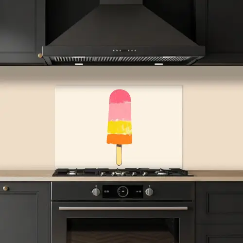 Waterijsje - Retro - Stokje - Roze keuken achterwand spatscherm klein -sfeer1