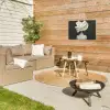 Vrouw - Beige - hoed Tuinposter op houten frame 2 cm dik klein -sfeer2
