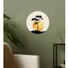 Zwarte boom - Gouden cirkel - Heuvel Wandcirkel behangsticker klein -sfeer2