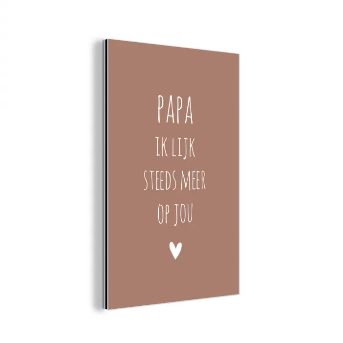 Papa ik lijk steeds meer op jou - Spreuken - Quotes - Stef Bos aluminium wit klein -3d