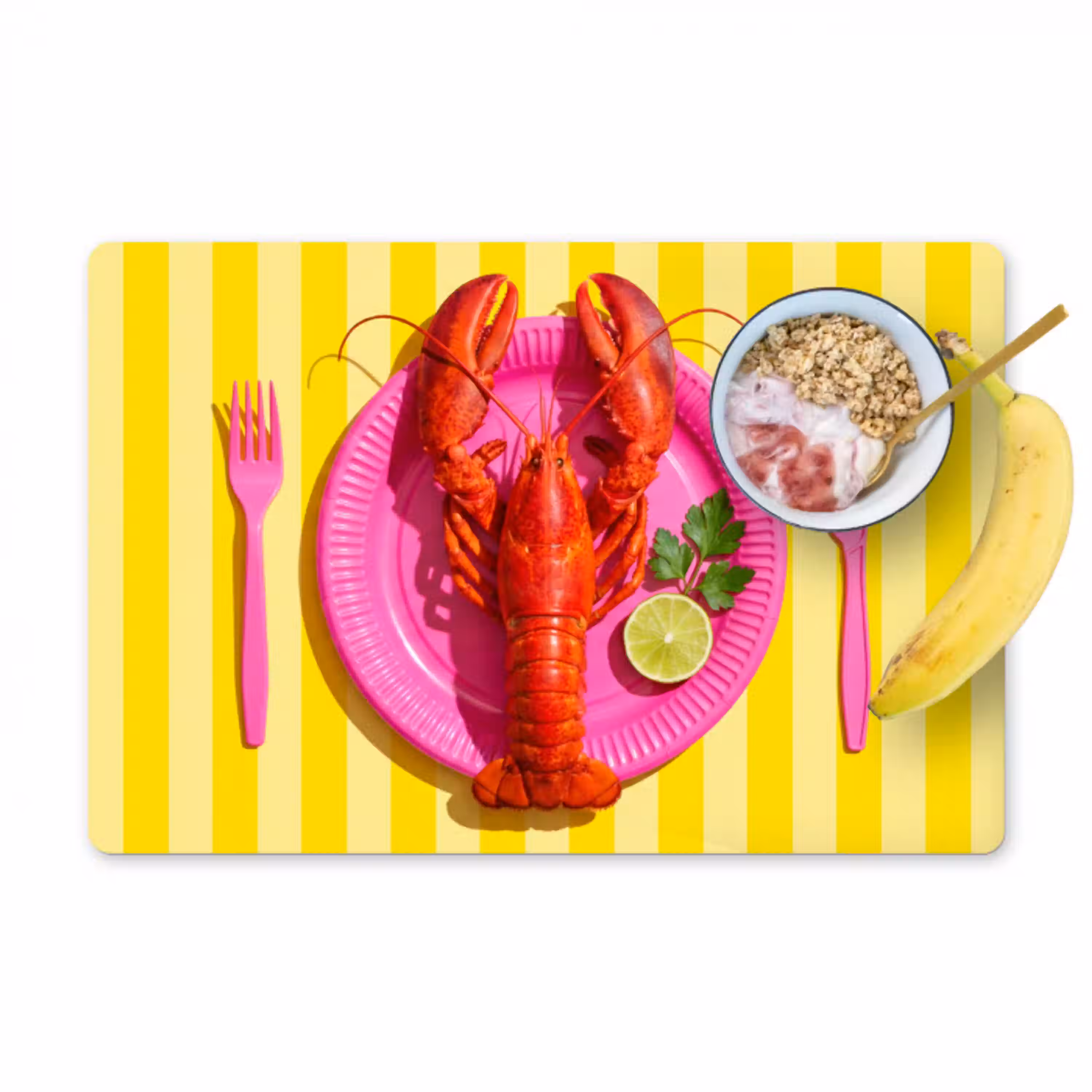 Eten - Roze - Geel - Modern - Culinaire Placemat vinyl groot -zzzproduct_Kitchenyeah-website