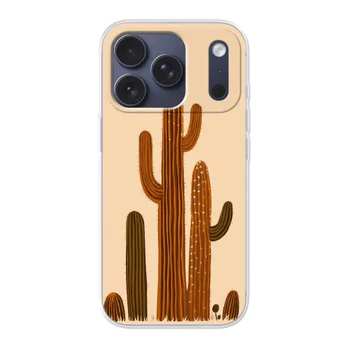 Cactus - Woestijn - Zand - Bruin Telefoonhoesje iPhone 17 Pro klein -3d