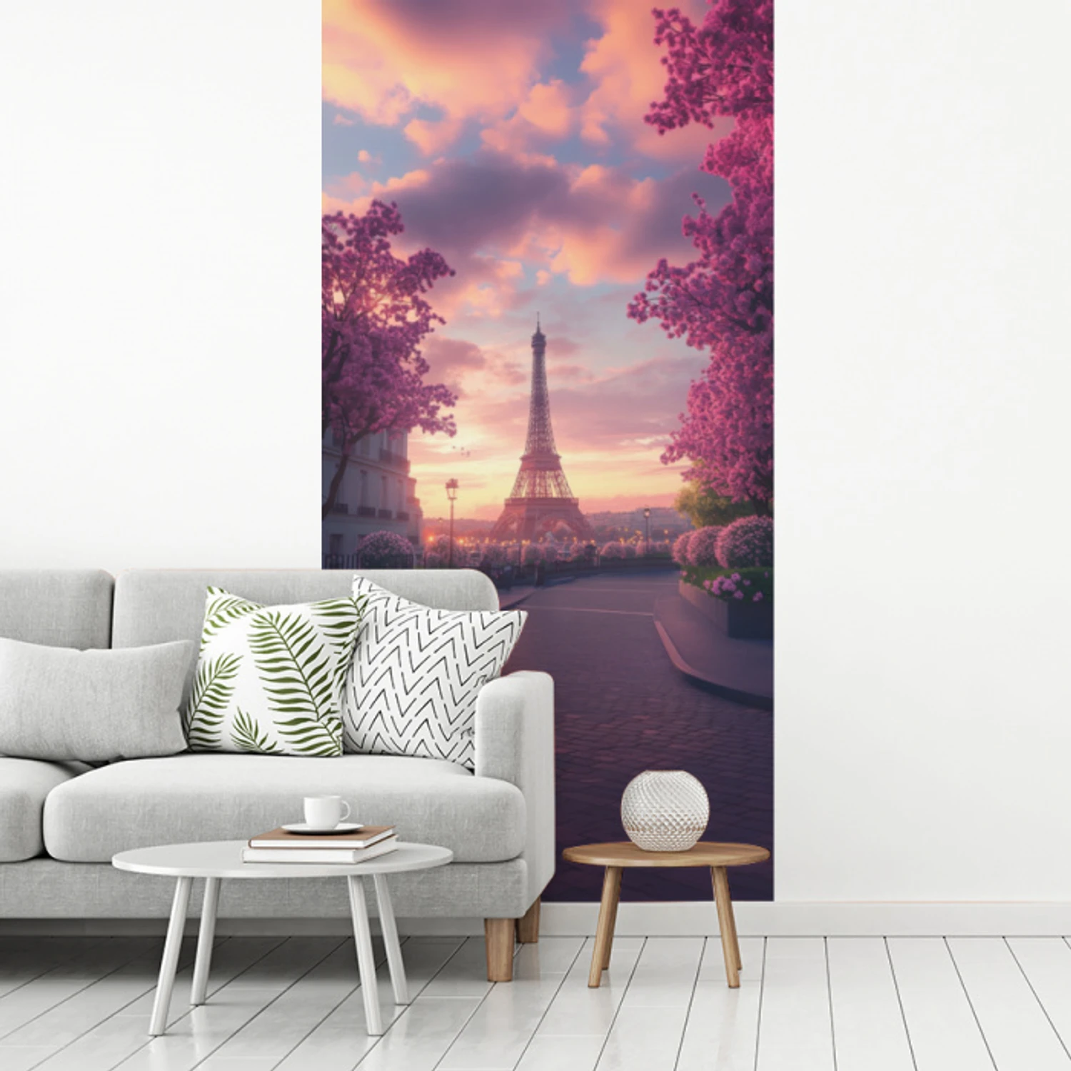 Eiffeltoren - Parijs - Roze fotobehang vinyl groot -woonkamer