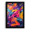 Abstract - Vormen - Kleurrijk fotolijst zwart zonder passe partout klein -3d
