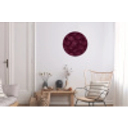 Bloemen - Patroon - Bordeauxrood Wandcirkel aluminium klein 190 -woonkamer