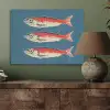 Vissen - Rood - Blauw PET vilt klein -sfeer2