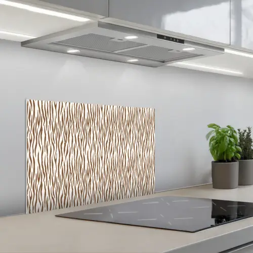 Bruin - Patroon - Zebra keuken achterwand spatscherm klein 900 -3d_schuin