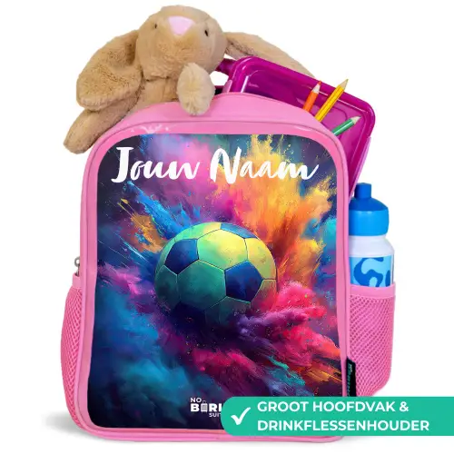 Neon - Bal - Kleurrijk Kinderrugzak - Roze middel -inhoud_NL