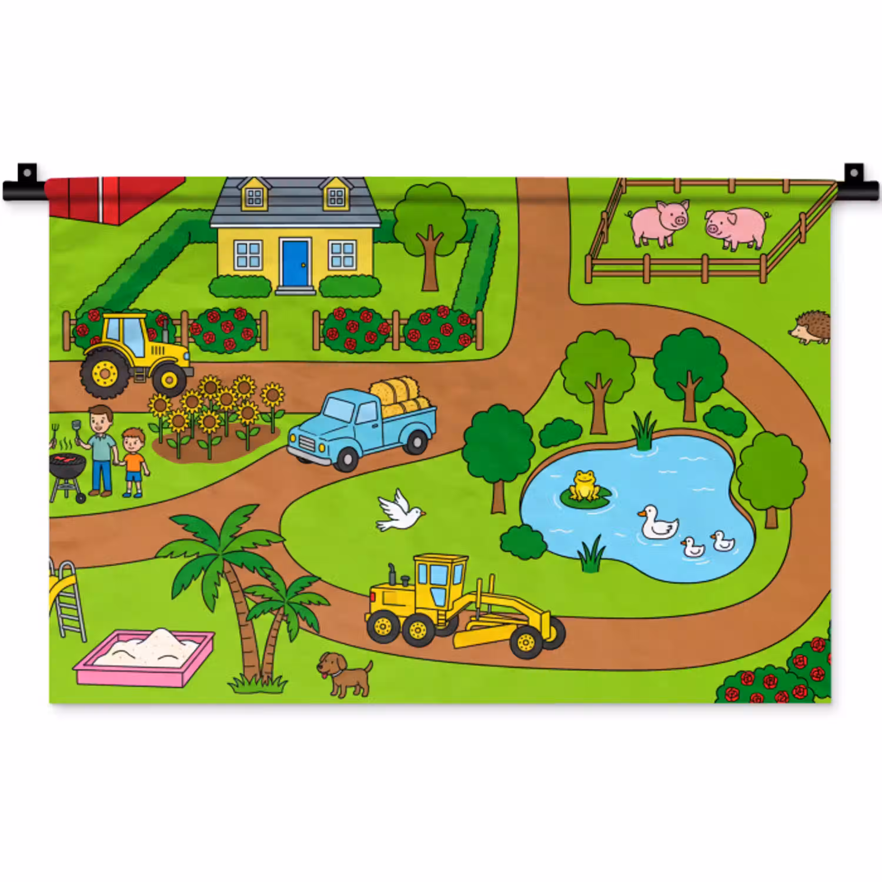 Platteland - Dieren - Cartoon Wandkleed katoen klein -zz3d