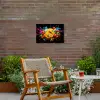 Spaghetti - Graffiti - Verf - Kleurrijk - Eten - Modern Tuinposter op houten frame 2 cm dik klein -sfeer3
