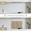 Giraf - Patroon - Beige - Bruin keuken achterwand spatscherm klein 900 -voor_na_NL