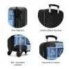 Blauwe zomer print NBS - Handbagage koffer - Volwassenen Unisex middel zzzzzzzbolletjes_NL