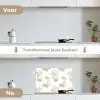 Wit - Apen - Beige keuken achterwand spatscherm klein 900 -voor_na_NL