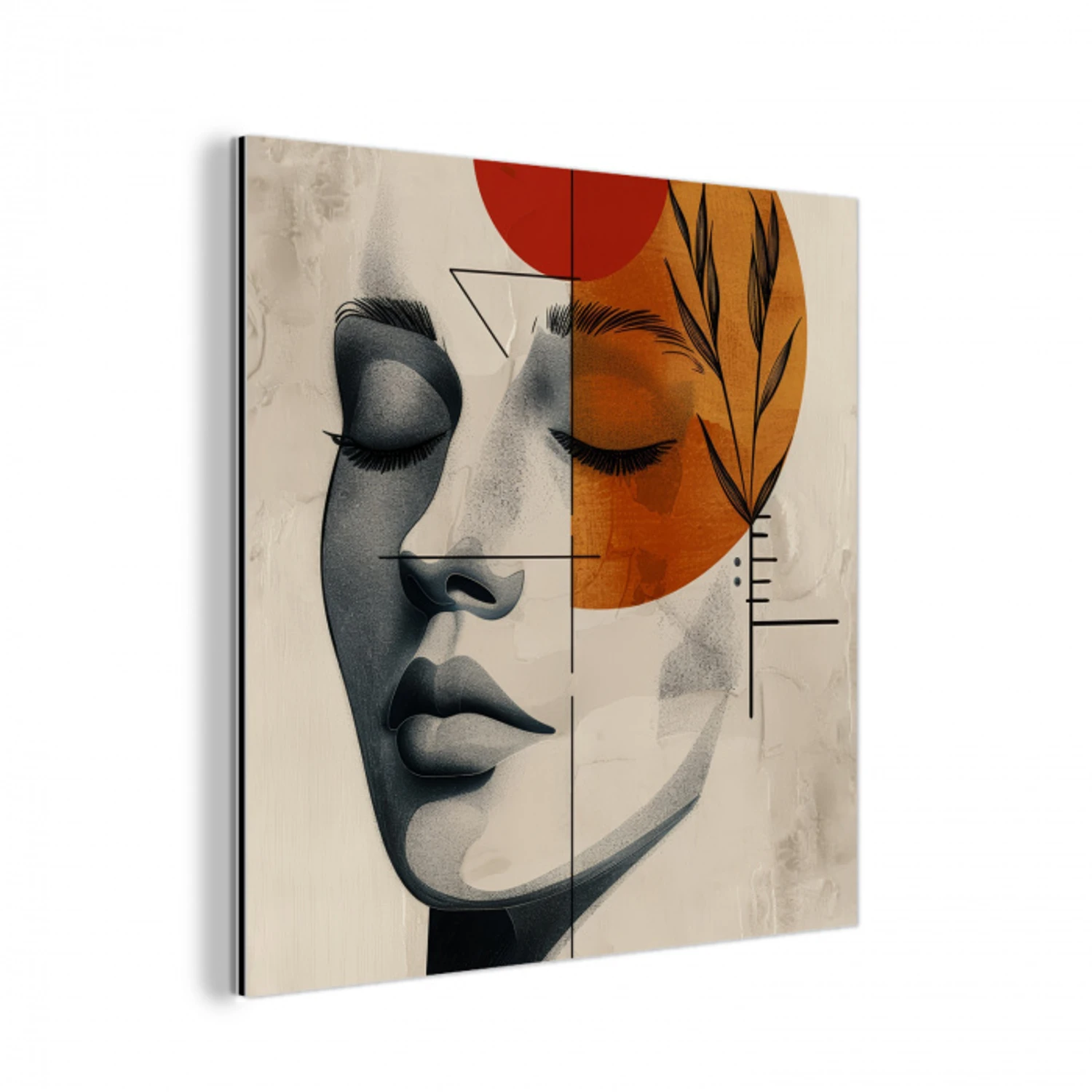 Gezicht - Cirkels - Kunst - Modern aluminium wit klein -3d