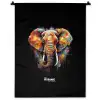 Olifant versierd met kleurrijke spetters Wandkleed katoen klein -zz3d