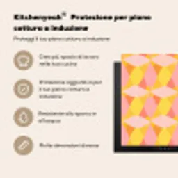 Kleurrijk - Ruitpatroon - Bladvormen Inductie beschermer vinyl 3mm middel 274 -zzzsfeer2_ITA