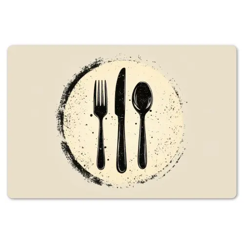 Zwart - Bestek - Rondje Placemat vinyl groot -zzsfeer1_Kitchenyeah-website