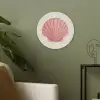 Schelp - Roze - Ribbels Akoestische PET Vilt - Rond klein -sfeer2