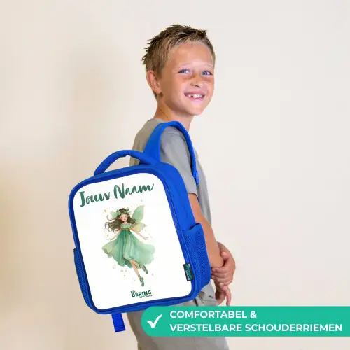 Zwevende groene elf Kinderrugzak - Blauw middel -sfeer3_NL