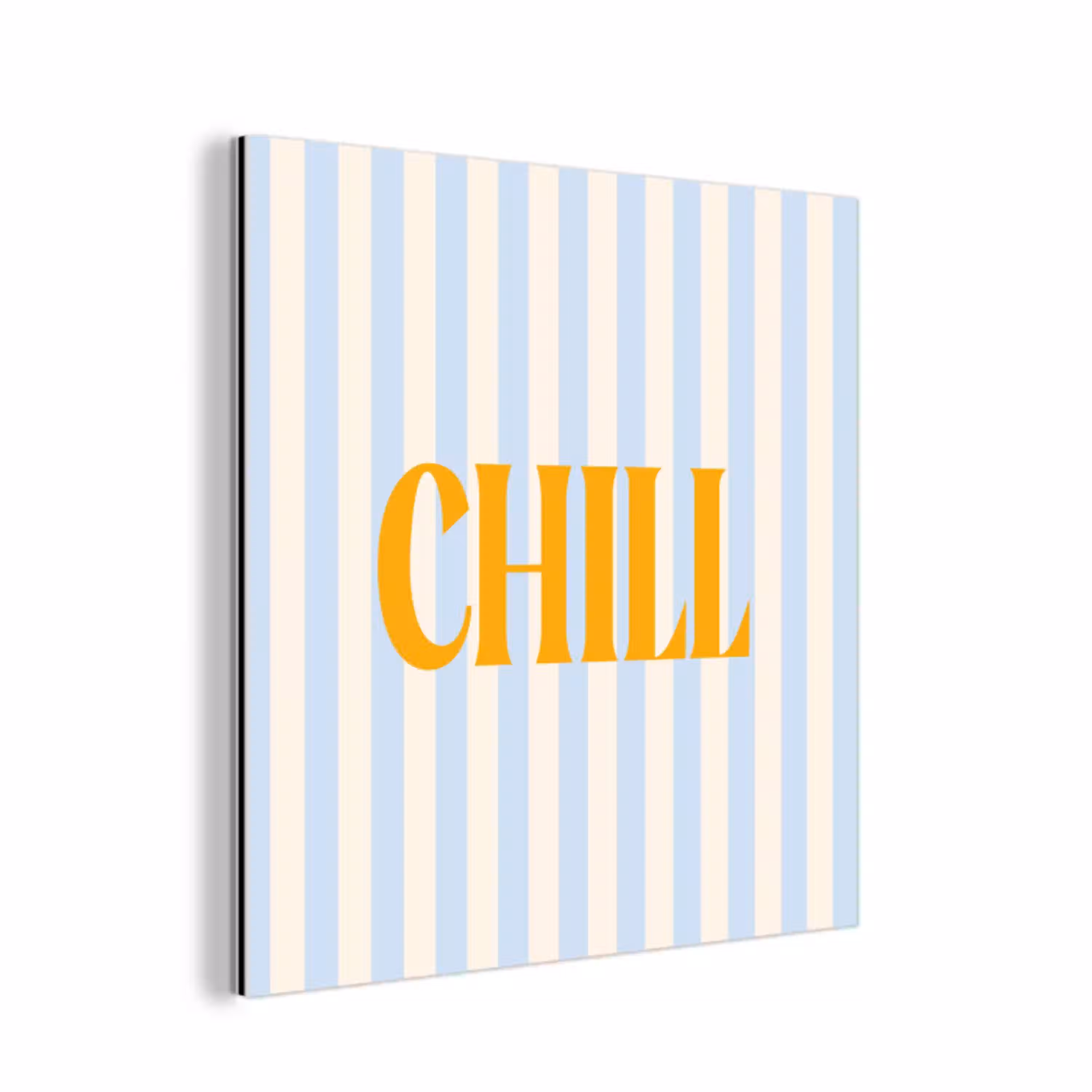 Oranje - Blauw - Strepen - Chill aluminium wit klein -3d