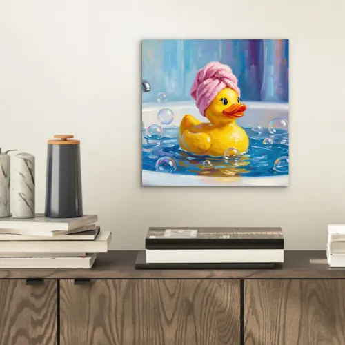Creatief - Badeend - Kleurrijk aluminium wit klein -sfeer1