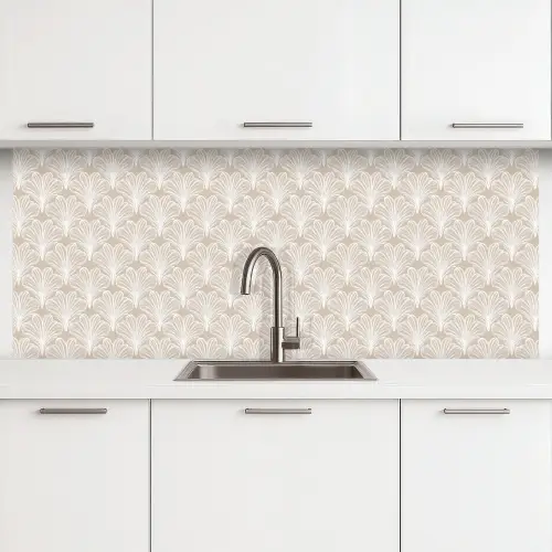Vintage - Waaier -Crème keuken achterwand 2 middel 871 -3d