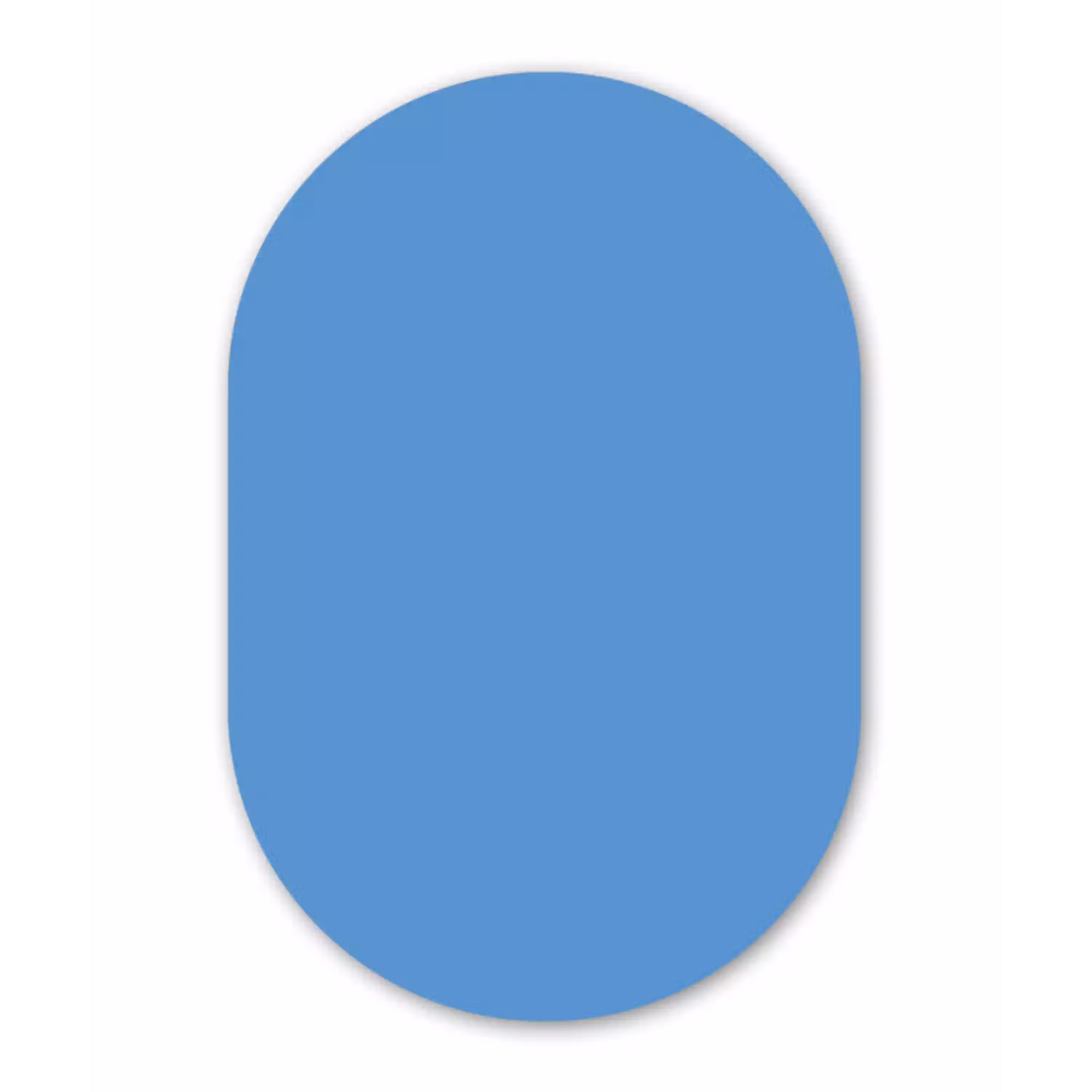 Cornflower - Blue - Blauw Wandcirkel Ovaal Aluminium middel 839 -3d
