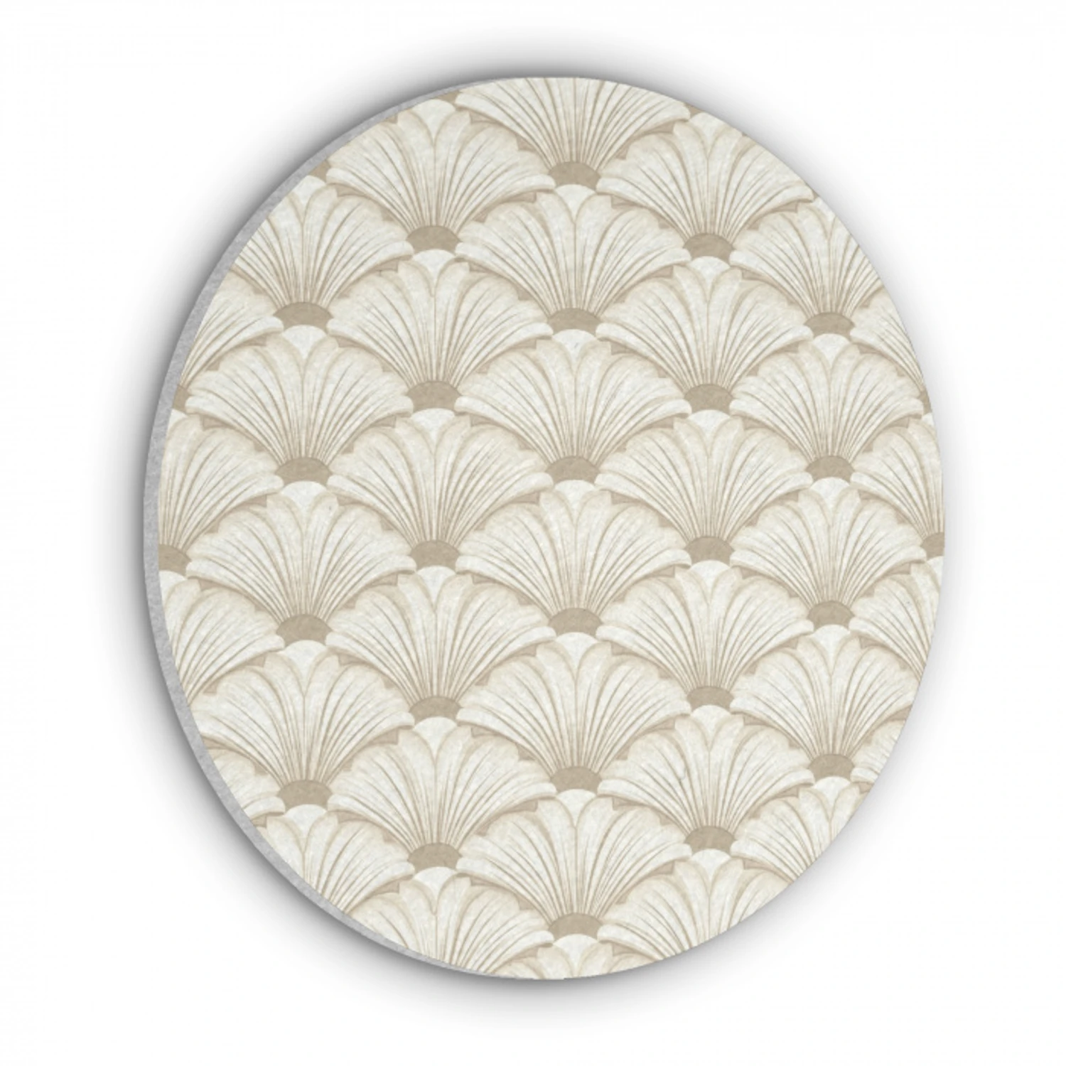 Klassiek - Art - Beige Akoestische PET Vilt - Rond klein 838 -3d