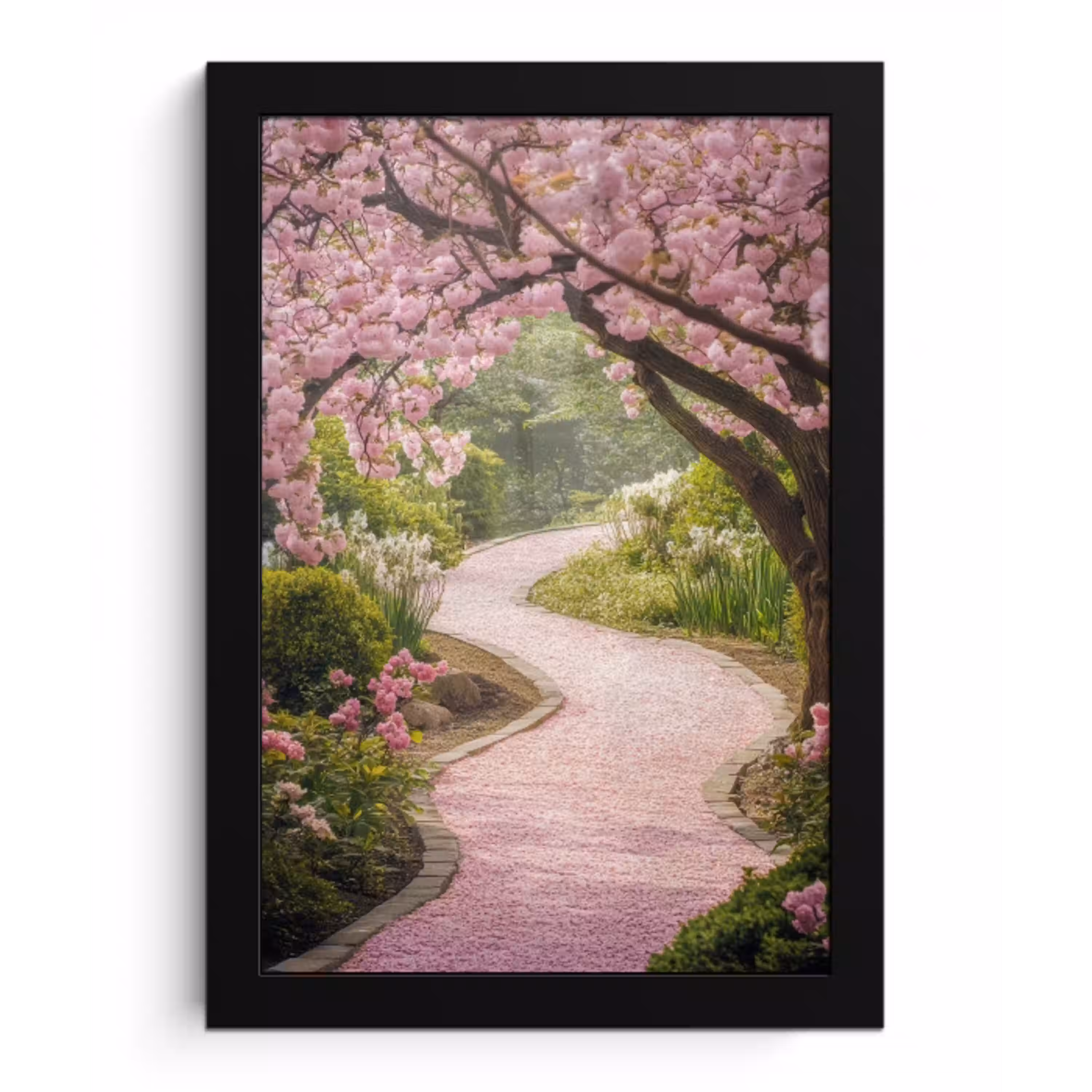 Kersenbloesem - Natuur - Sakura - Pad - Japanse tuin fotolijst zwart zonder passe partout klein -3d