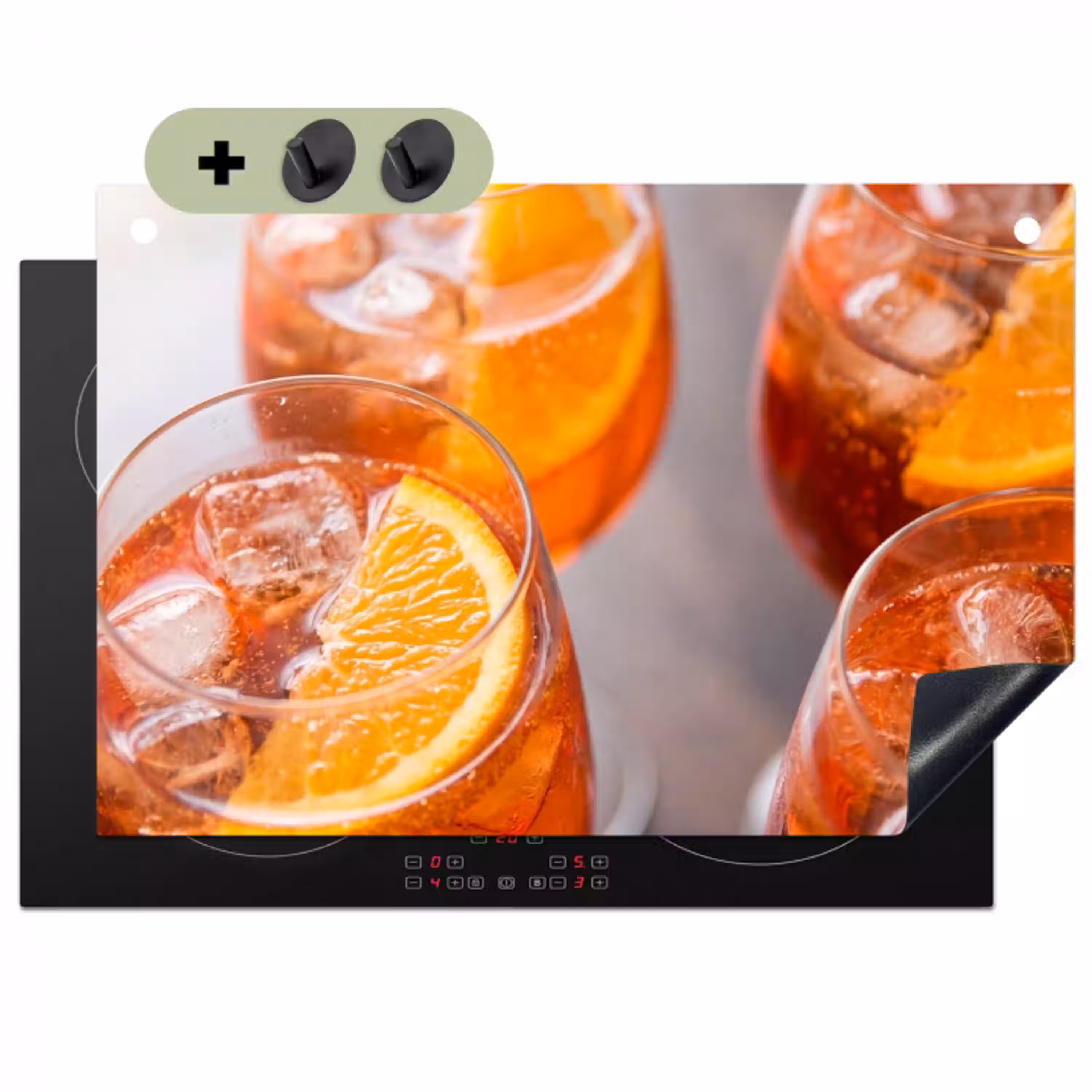 Drank - Sinaasappel - IJs - Zomer - Oranje Inductie beschemer met haakjes klein -3d