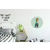 Cartoon - Dino - Oranje - Stekels Wandcirkel aluminium klein -kinderkamer
