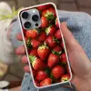 Aardbei - Fruit - Rood Hoesje iPhone 16 Pro Max met koord klein -sfeer3