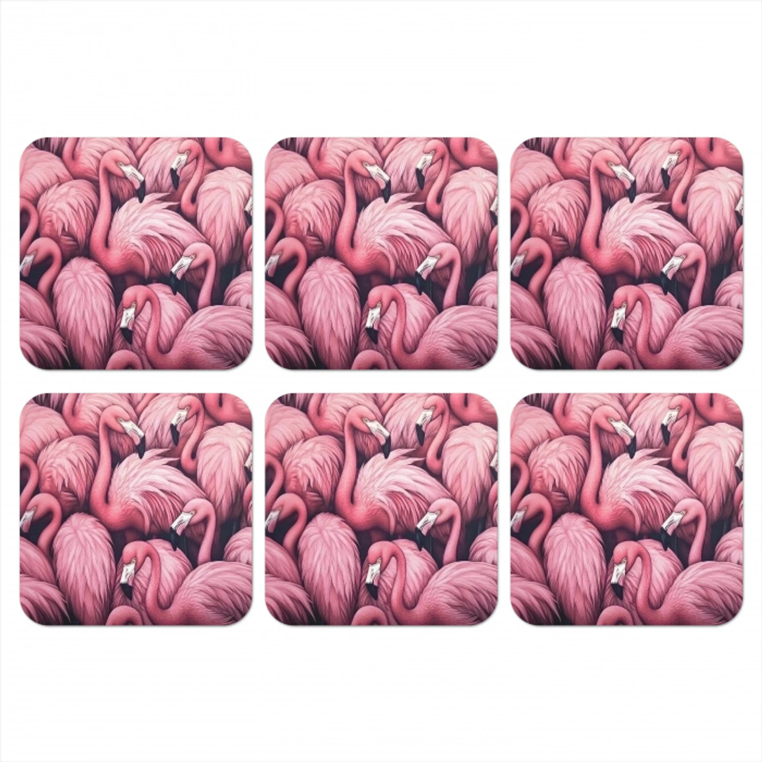 Flamingo - Roze - Dieren onderzetter kurk middel -3d