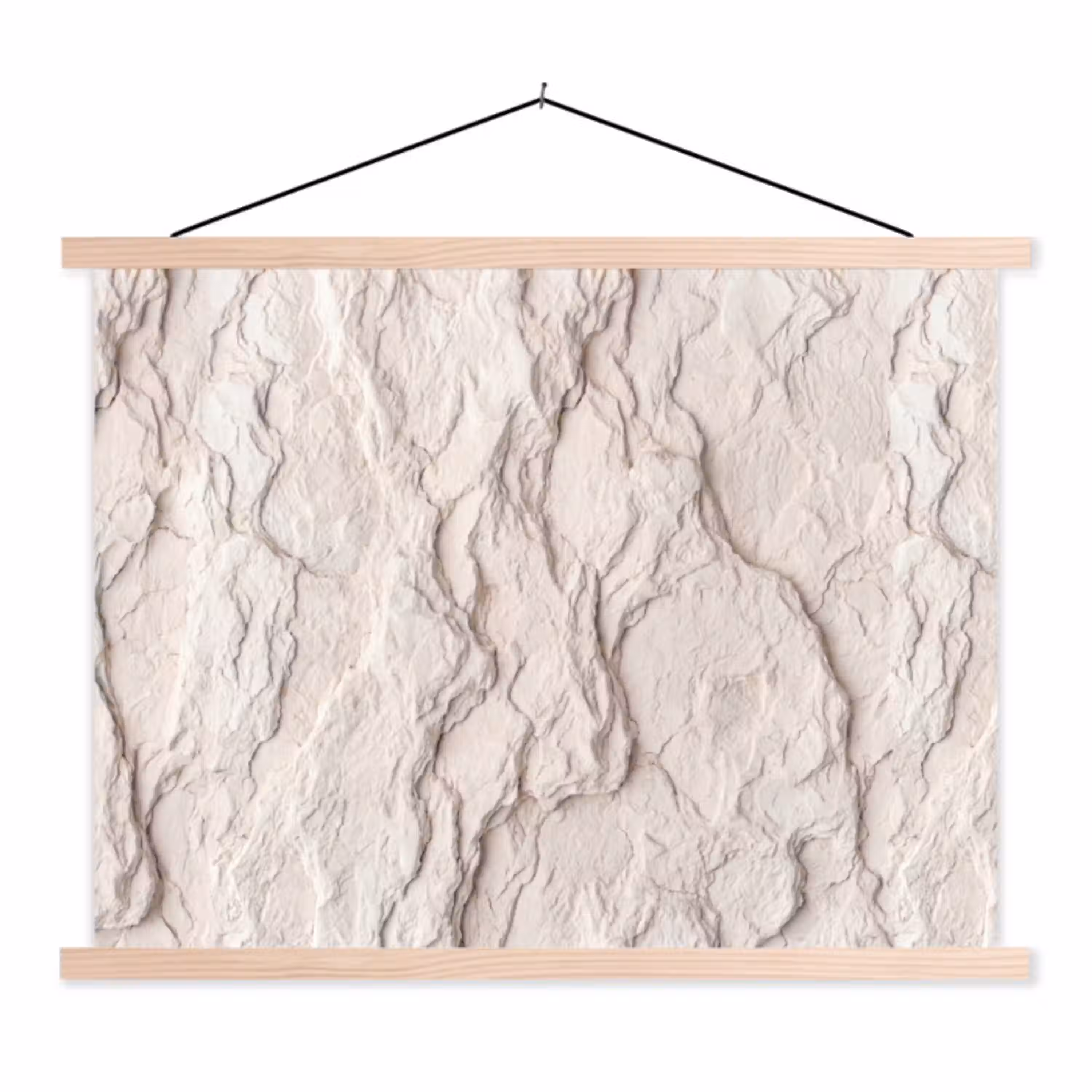 Rots - Structuur - Natuur - Beige - Abstract textielposter latten blank klein -3d