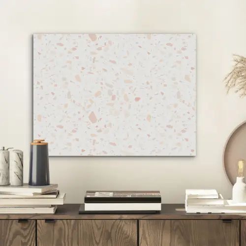 Terrazzo -  Patroon - Wit - Perzik PET vilt klein 837 -sfeer1