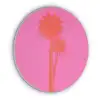 Palmbomen - Modern - Roze Akoestische PET Vilt - Rond klein -3d