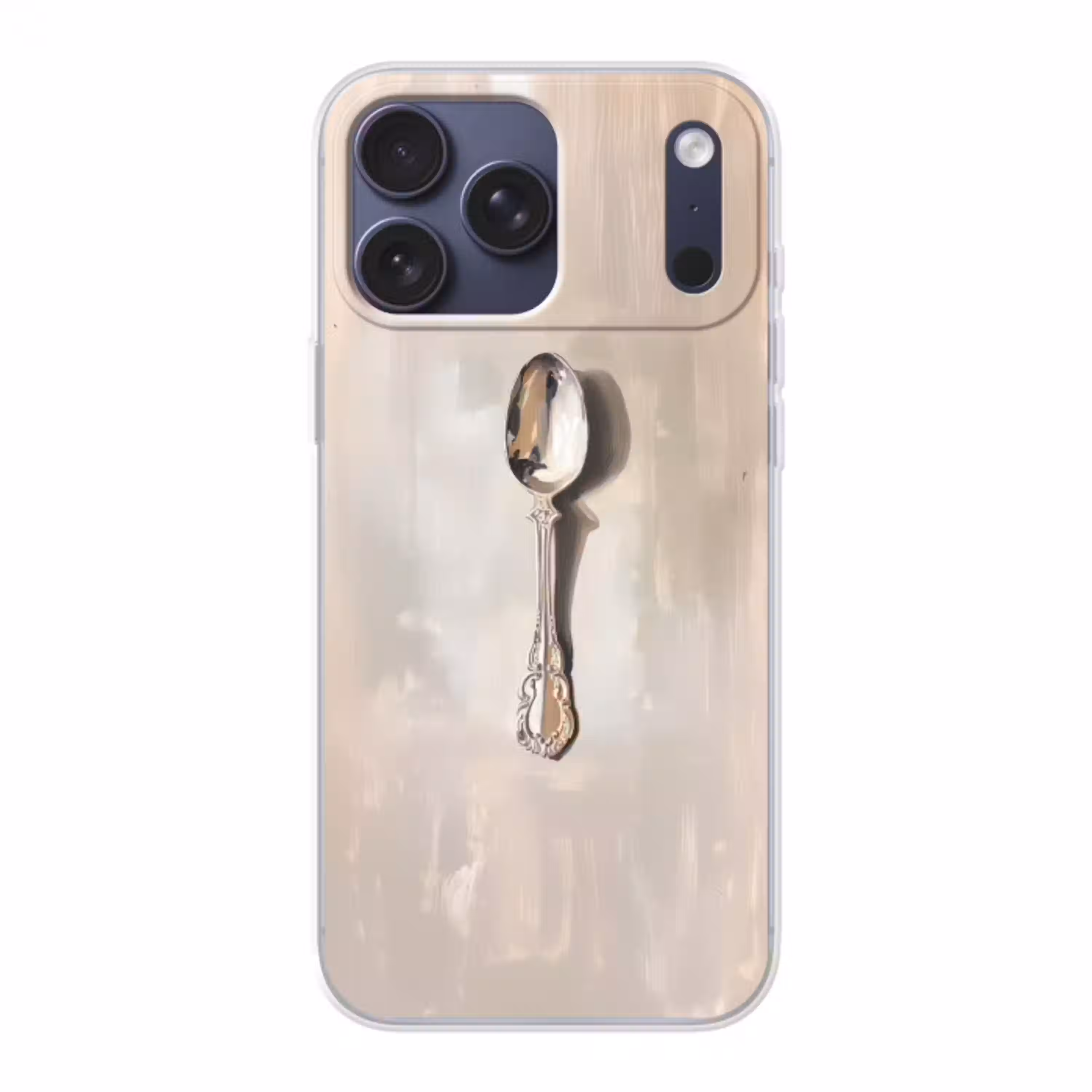 Lepel - Verf - Zilver Telefoonhoesje iPhone 17 Pro Max klein -3d