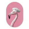 Flamingo - Roze - Koksmuts - Vogel Wandcirkel Ovaal Forex klein -3d
