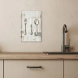 Zilver - Bestek - Hout KitchenYeah - Keuken - Canvas klein -sfeer2