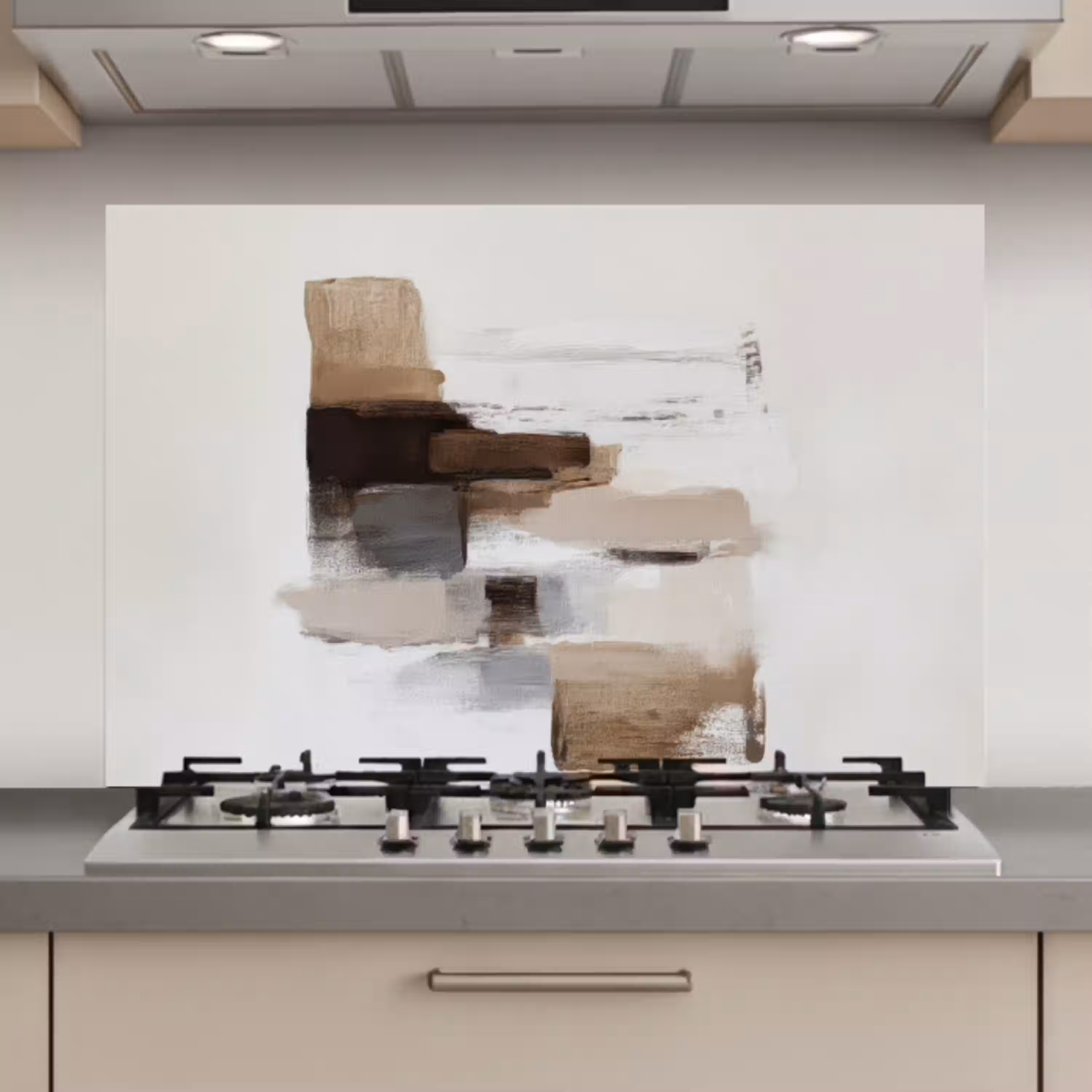 Penseelstreken - Balans - Beige - Bruin keuken achterwand spatscherm klein -3d_website