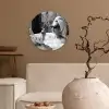 Relaxt - Bad - Zwart - Wit Wandcirkel kunststof plaat 5mm dik klein -sfeer1