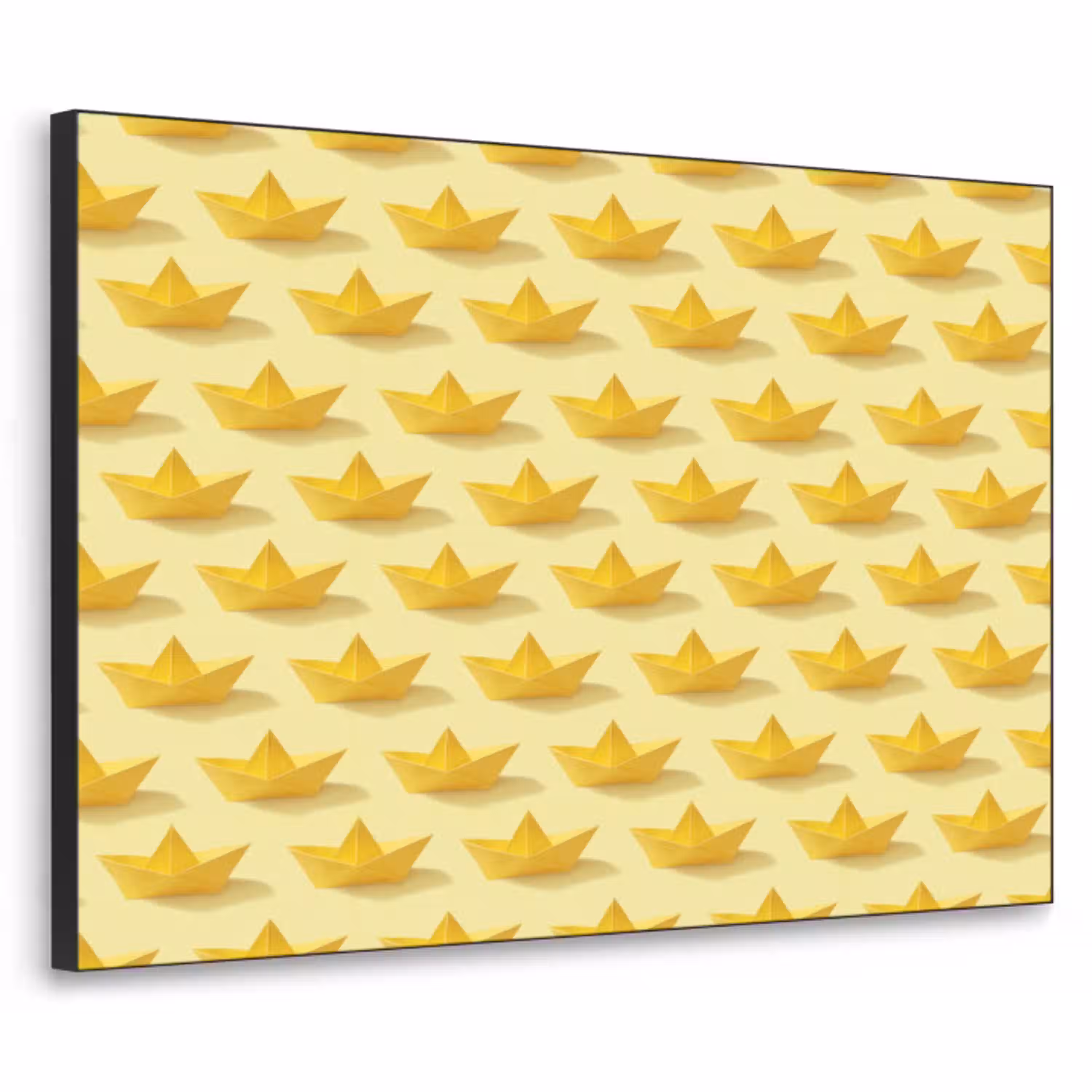Bootjes - Origami - Creatief - Geel Textielframe zwart klein 947 -3d